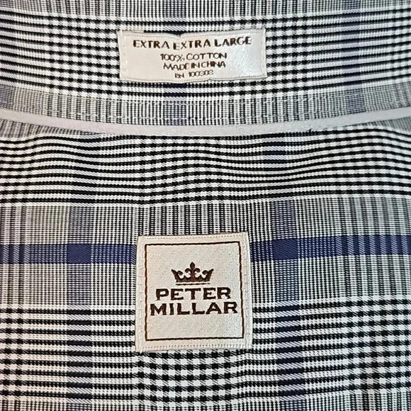 Peter Millar Long Sleeve Button Down Sport Shirt Blue Grey XXL - Picture 5 of 5